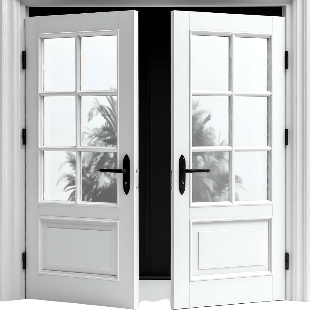 Drvena vrata sa staklenim detaljima